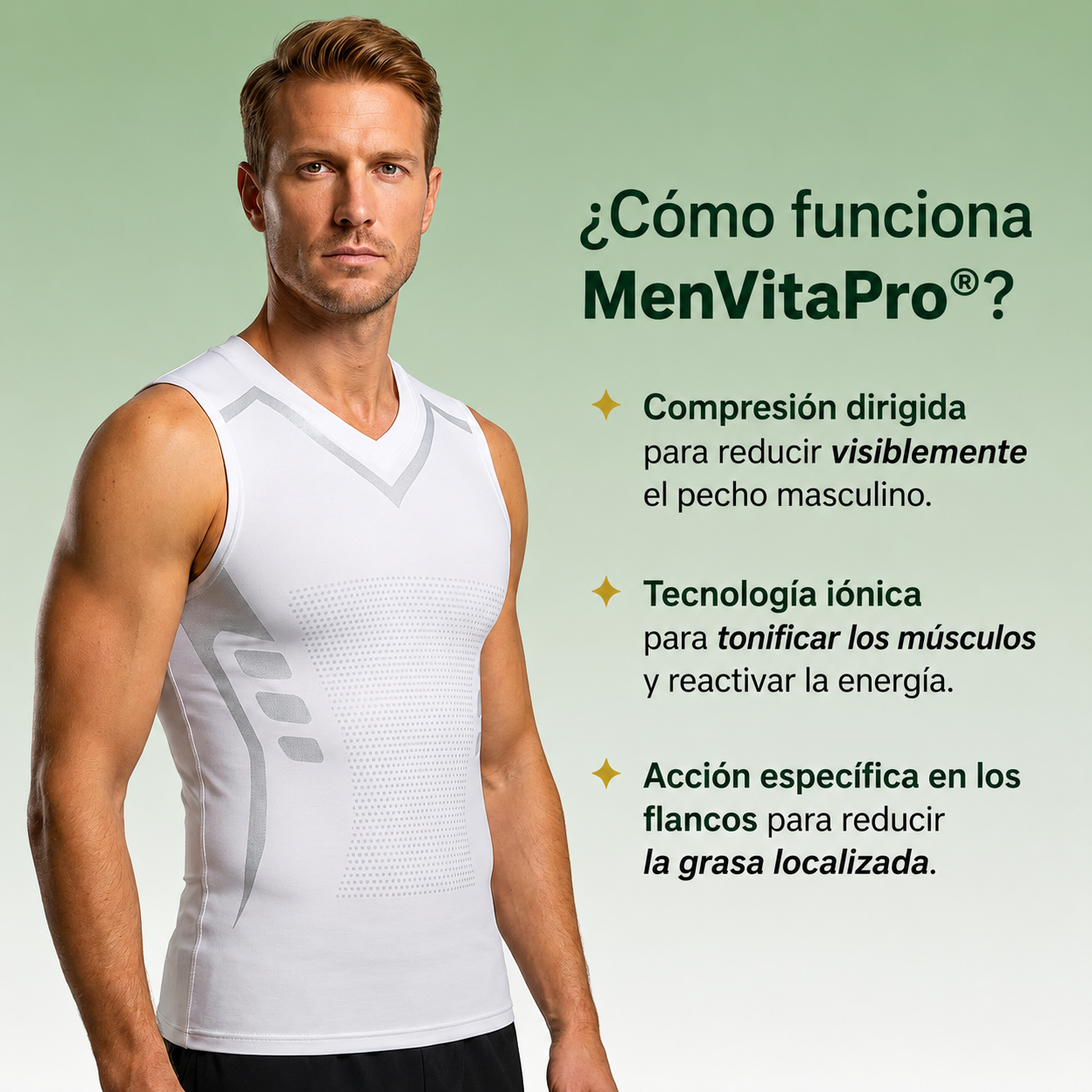 MenVitaPro™ — Camiseta Moldeadora de Compresión para Hombre | Vientre Plano al Instante