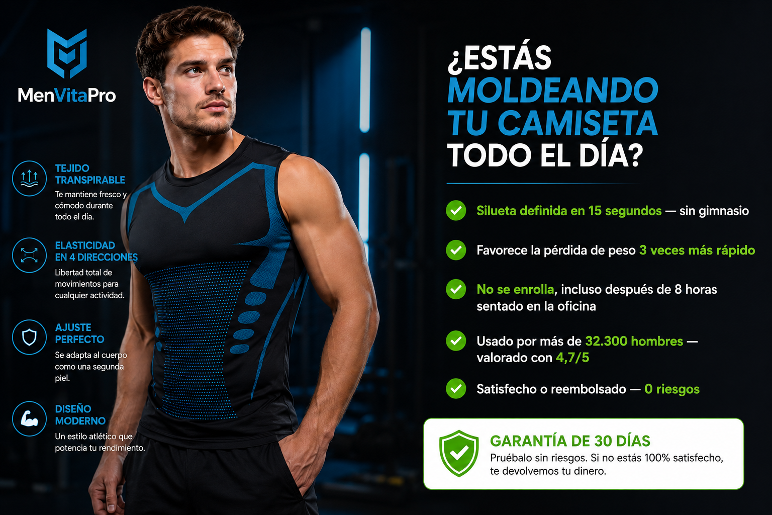 MenVitaPro — camiseta de compresión