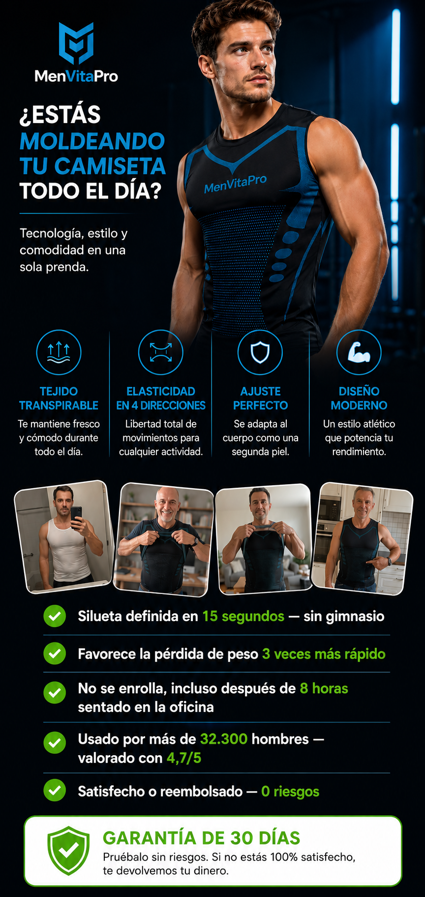 MenVitaPro — camiseta de compresión